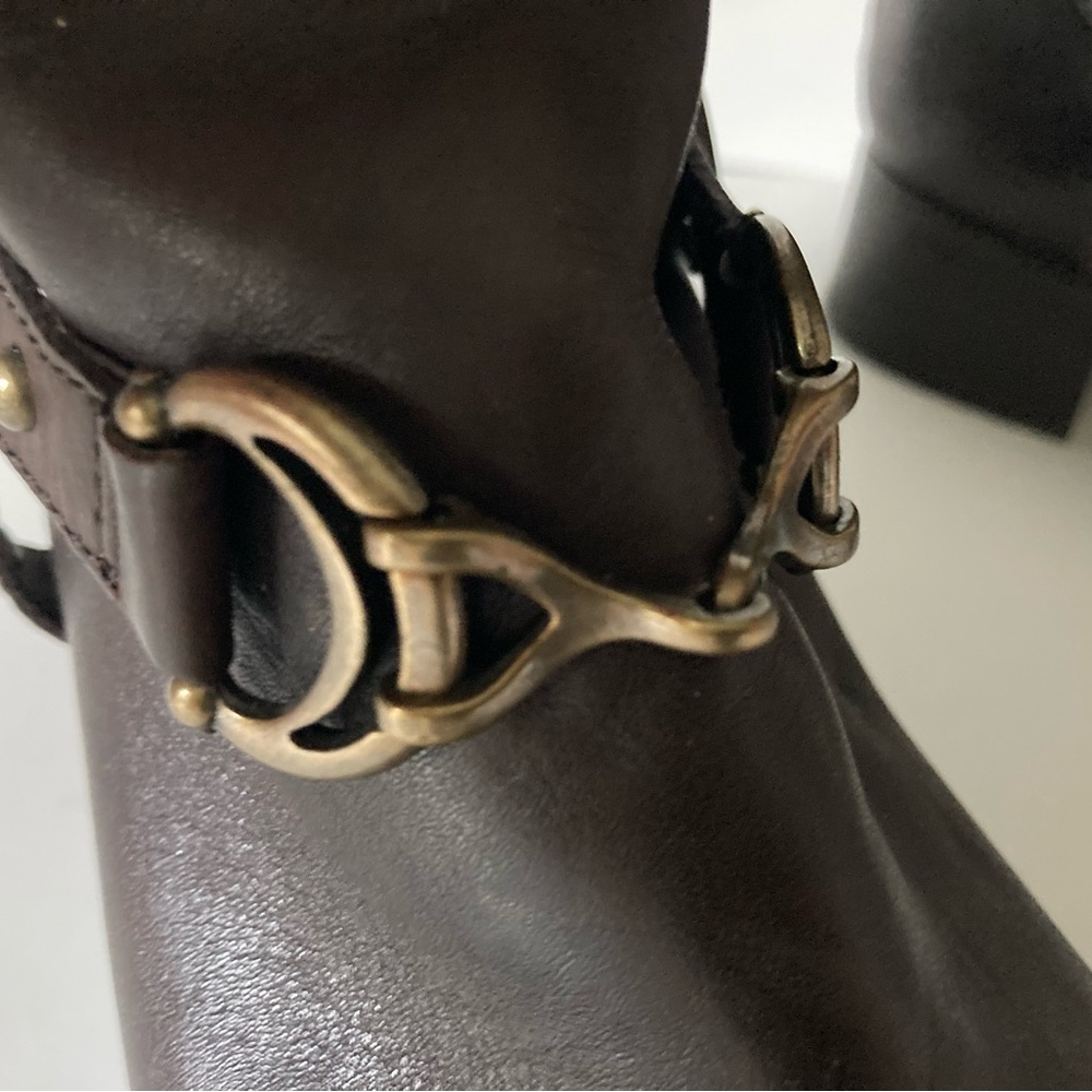 Horsebit detail leather boots